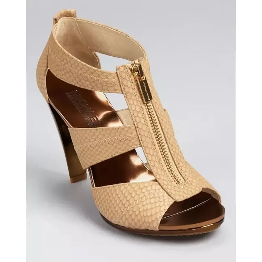 NEW MICHAEL Michael Kors Berkley Mid Platform T-Strap Sandals heels sz 11M - Picture 2 of 6